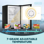 Simzlife 3.0 Cu.ft Upright Freezer,Single Door Compact Design,Reversible Stainless Steel Door,Suitable for Home,Dorm,Apartment and Office,Black