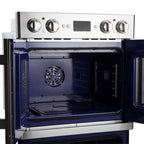 Forno Gallico 30-Inch Electric French Door Double Oven, Stainless Steel, Convection Cooking, Touch Control Panel, Self-Cleaning Function