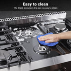 Sunmaki Gas Cooktop 36 inch Built-in Gas Stove with 6 Sealed Burner for Cooking, Gas Grilling, Propane Cooktop NG/LPG Switch