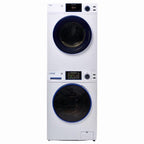 MARINE ANTI CORROSION Stackable Compact Washer 1.6cf+Sensor Dryer 3.1cf 110V