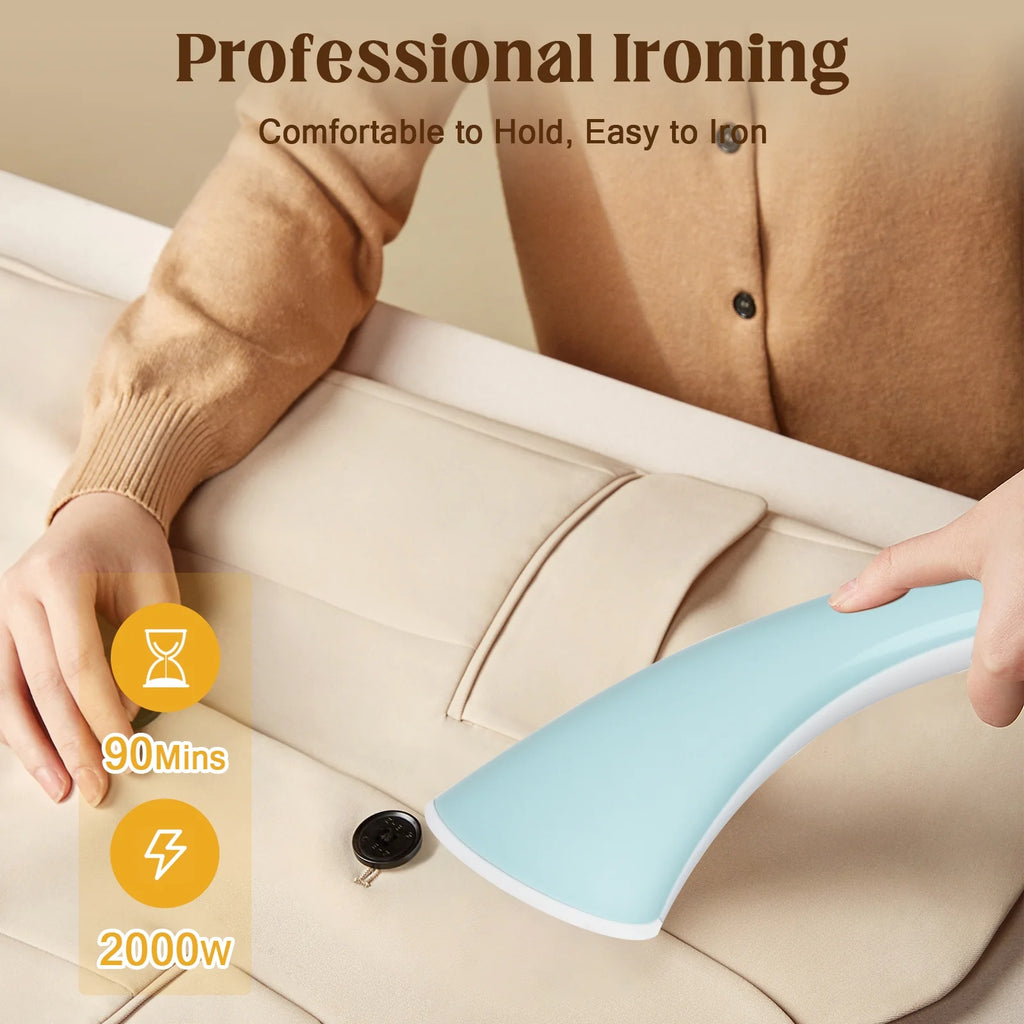 Advwin 2000W Standing Garment Steamer with 10 Steam Levels, 2.7L Tank for 90 Min Steam, Dual Rod Adjustable Height, Vertical & Flat Ironing with Accessories (Green)