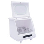 FETCOI Countertop Dishwasher, Compact Countertop 360Streak-Free Deep Cleaning Dishwasher Tableware Dishwashing 5 Washing Programs Automatic Portable Dish Washing Machine with Dish Rack White
