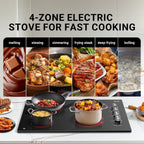 30 Inch Electric Cooktop 4 Burners, Sumaki Built-in Electric Burner with 4 Burners, 240V Power Control by Knob, 7000W Electric Stove with Hot Surface Indicator
