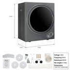 Ktaxon 1.6 cu. ft. Electric Tumble Compact Cloth Dryer Stainless Steel Wall Mounted, White