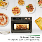 VAL CUCINA 10-IN-1 AIR FRYER TOASTER OVEN -  BRUSHED STAINLESS STEEL