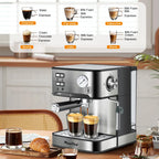 20 Bar Espresso Machine with Milk Frother, Single & Double Shot, ESE Pod Compatible, Removable Water Tank for Cappuccino, Latte, & Machiato for Home Barista