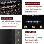 Ktaxon 18 Bottle Compressor Wine Cooler Freestanding Wine Fridge, Fast Cooling, Low Noise