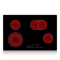 KFFKFF Ceramic Cooktop, 30" 4 Burners Induction Stovetop, 240V 7200W with Touch Control, Timer & Child Lock, 9 Temperature Levels for Diverse Culinary Tasks