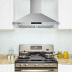 30 inch 760 CFM Wall Mount Range Hood Stainless Steel Stove Cook Vent LED Lights