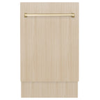 Zline Dwvz-18-G 18" Wide 10 Place Setting Built-In Panel Ready Top Control Dishwasher -