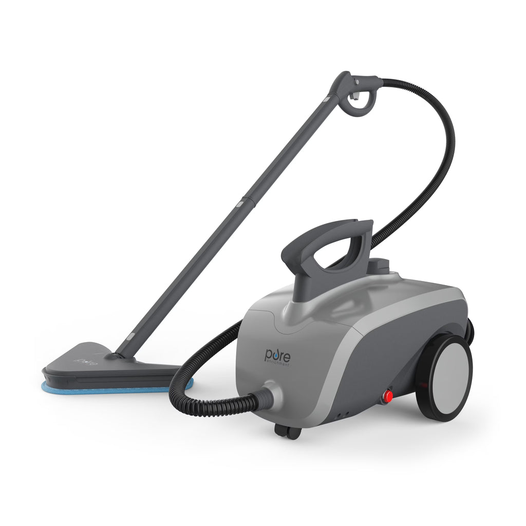 Pure Enrichment PureClean XL Rolling Steam Cleaner - Multi-Purpose Chemical-Free Steam Cleaner with 18 Accessories for Deep Cleaning Floors, Tiles, Grout, Windows, Grills, Ovens, and Vehicles