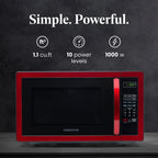 Farberware Stainless Steel Countertop Microwave Oven with Child Lock, 1.1 Cu Ft Black Stainless