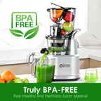Kitchen in the Box Cold Press Juicer Machines With 3.26" Wide Feed Chute, Slow Masticating Juicer Machine for Whole Fruits and Vegetables, BPA-Free, High Juice Yield Juicer Maker (Silver)