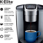 Keurig K-Elite Coffee Maker, Single Serve K-Cup Pod Coffee Brewer, With Iced Coffee Capability, Brushed Silver