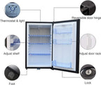 Smad Mini RV Fridge 12V 110V Refrigerator Semi Truck Freightliner Cascadia 2.1 Cu ft Reversible Door