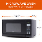 Commercial Chef 0.9 cu ft Counter Top Microwave, Black