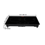 BENTISM 24 inch Electric Cooktop 2 Burners Ceramic Glass Stove Top Touch Control