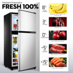 GGTB Retro Compact Two Door Refrigerator, Black, 3.0 Cu ft