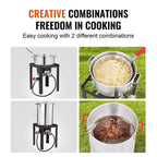 5-Piece Outdoor Turkey and Seafood Cooking Set: High-Power Fryer/Steamer with 54K BTU Burner, Baskets, Rack, and Thermometer