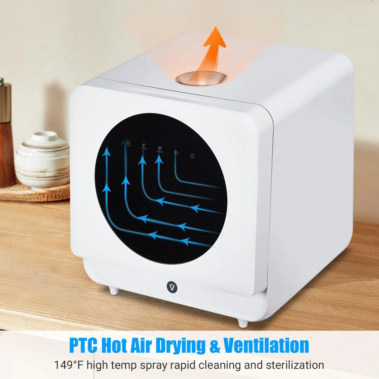 Portable Countertop Dishwashers, 6 Washing Programs, Compact Dishwashers with 5L Water Tank for Small Apartments