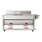 12L 3.17Gal Dual Tank Gas Fryer 430SS Commercial Deep Fryer