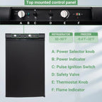 Smad Propane Refrigerator with Freezer 3 Way Fridge Gas/12V/110V 3.5 Cu.ft Outdoor