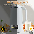 Nut Milk Maker Machine, 20 oz Automatic Milk Machine with 10 Blades, Plant-Based Milk, Oat, Soy, Dairy Beverages, Soy Milk Maker with 12 Hours Timer/Keep Warm/Auto-clean(White)