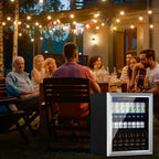 Compact 76 Can/1.7 Cubic Foot Beverage Fridge With Glass Door For Soda, Beer Or Wine, Under Counter Drinks Dispenser