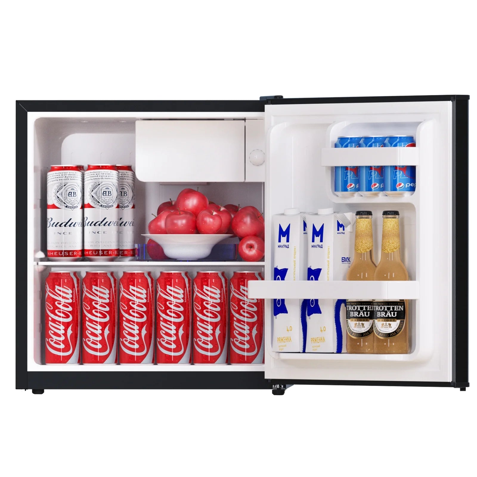 1.7 Cubic Feet Freestanding Mini Fridge Compact refrigerator black