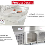 Kolice Commercial 22" Double Round Pans Fried Ice Cream Rolled Machine-Smart Temperature Control