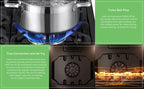 Kenmore 22-76853 5.6 cu. ft. Front-Control 5 Burner True Convection Gas Range with Oven, Large Window, Three Oven Racks, Dishwasher Safe Cast Iron Grates