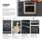 Cosmo C51EIX 24 in. Electric Built-In Stainless Steel Convection Wall Oven