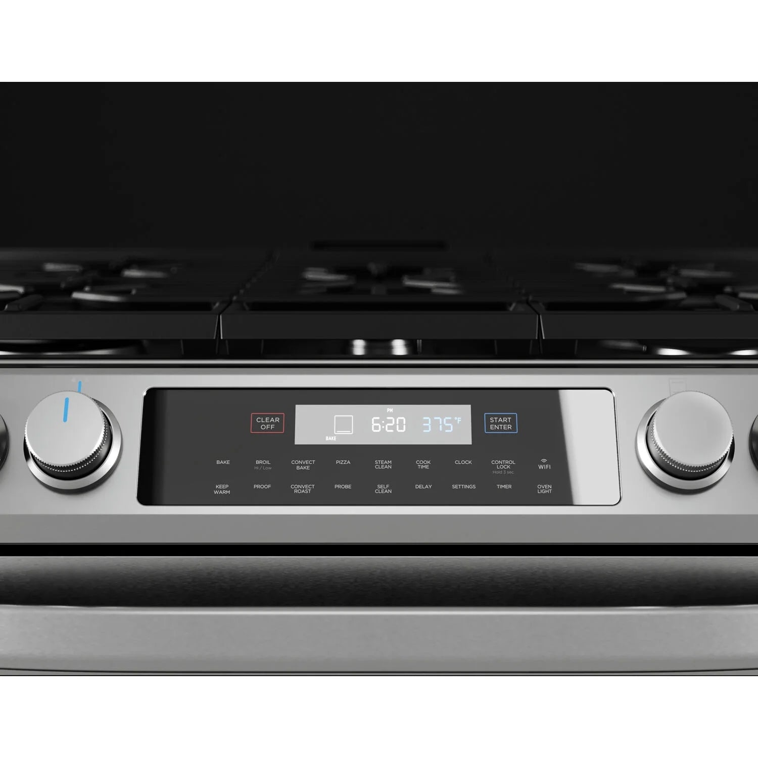 Midea 30-In Slide-In Gas Range with Wi-Fi Connectivity and Fan Convection, Stainless Steel, MGS30S2AST