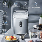 Auseo Nugget Ice Maker Countertop,  Ready in 6 Mins ,35Lbs Each  day with Self-Cleaning,Portable Sonic  Ice Machine  for Home/Office/Bar, Black
