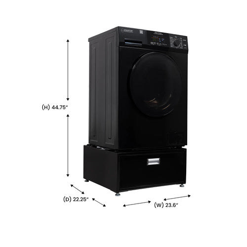 All-in-one Washer Dryer Ventless BUILTIN 0-CLEARANCE 15lbs 110V 1400RPM+Pedestal