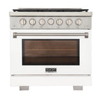 Professional 36-in Natural Gas Range in White with True Simmer Burners