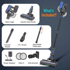 Cordless Vacuum Cleaner, 23kPa, Lightweight Stick Vacuum for Hard Floor, Carpet, Pet Hair, 55 Mins Runtime, Blue