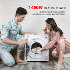 VIVOHOME 1500W Portable Clothes Dryer Machine, 3.5 cu.ft 13Lbs Load, Front Load with Stainless Steel Drum, Adjustable Exhaust Vent