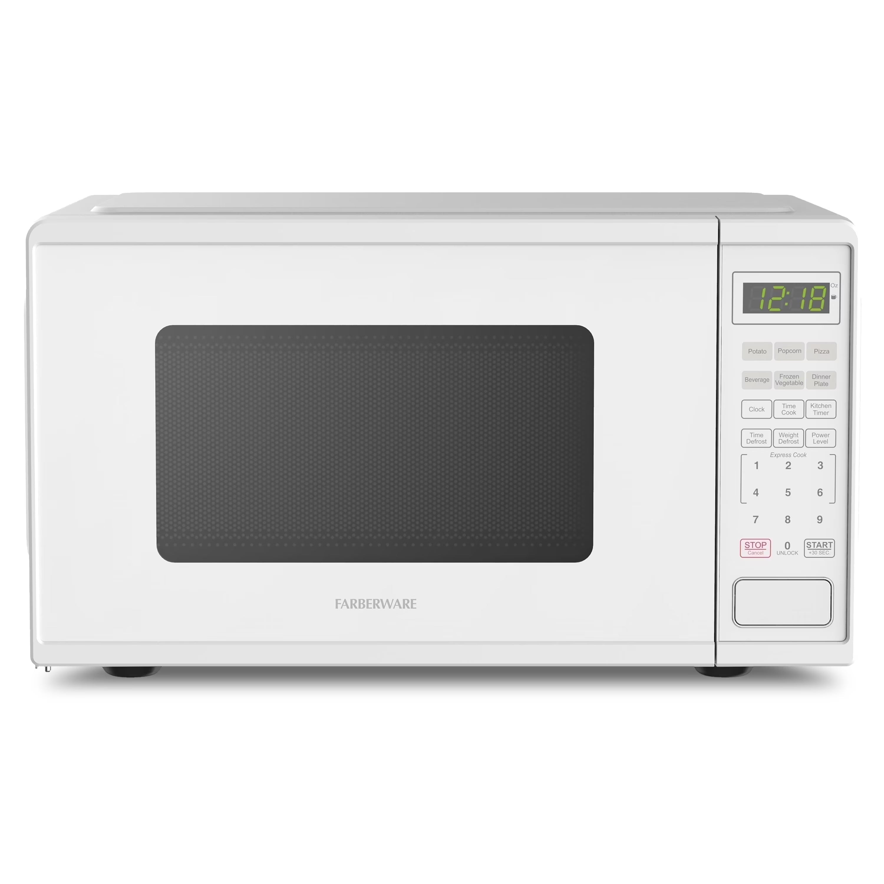 Farberware Countertop Microwave Ov 1100 Watts, 2.2 cu ft - Smart Sensor With LED Lighting and Child Lock - Perfect for Apartments and Dorms - Easy Clean Black Interior, Stainless Steel