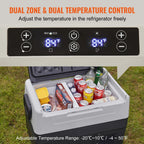 BENTISM Car Refrigerator 58Qt, 12v Portable Freezer with  Dual Zone, 12/24V DC & 110-240V AC Electric Cooler with -4a??-50a?? Cooling Range, for Car Truck Vehicle RV Boat