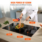 BENTISM 12 inch Electric Cooktop 2 Burners 1800W Stove Top Touch Control