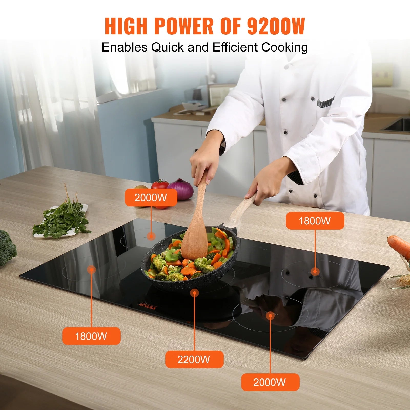 BENTISM 12 inch Electric Cooktop 2 Burners 1800W Stove Top Touch Control