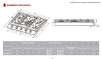 FOTILE Tri-Ring Series GLS30501 30 Inch Pro Gas Cooktop with 56K total BTU on 5 Burners