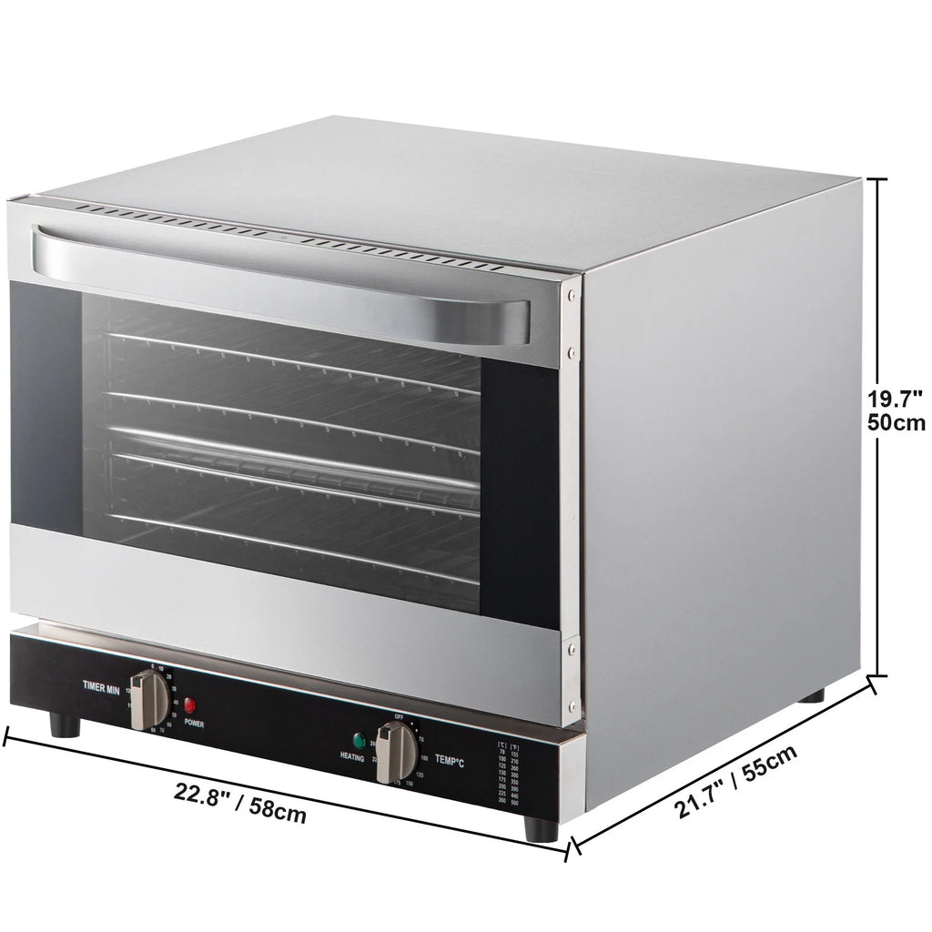 BENTISM Countertop Convection Oven Commercial Toaster Baker Stainless 19Qt 120V