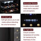 Ktaxon 18 Bottle Compressor Wine Cooler Freestanding Wine Fridge, Fast Cooling, Low Noise