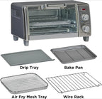 Crisp 'N Bake Air Fry Countertop Convection Toaster Oven, Medium Capacity, 4-Slice, 5-in-1, Fits 9�� Pizza, 30-Min Timer, Bake, Broil, Air Fry, Toast, Keep Warm, Stainless