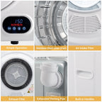 RovSun 110V White Stainless Steel Electric Tumble Dryer