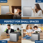 (3 pack) Frestec 1.7 Cu ft Single Door Mini Fridge , grey, New, VOK-17-3PSS