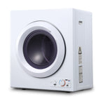 1500W Electric Portable Clothes Dryer, 8.82 lbs Capacity Front Load Compact Tumble Laundry Dryer with Stainless Steel Tub, Easy Control Button Panel Downside for Variety Drying Mode, White
