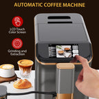 AOILE 20-Bar Dual Boiler Espresso Machine, Self-Cleaning Coffee Maker with Grinder & LCD Touch Panel